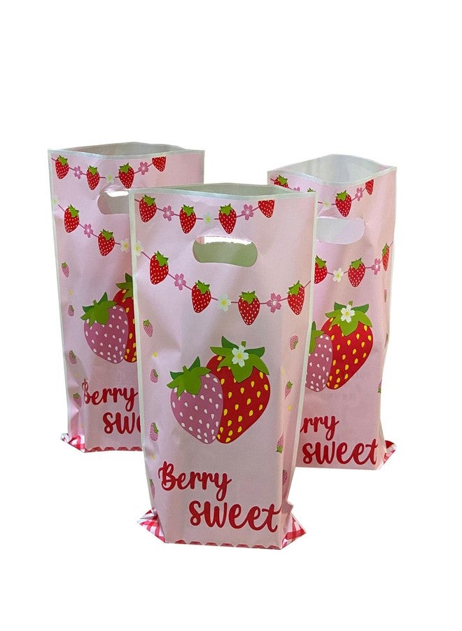 LYK 30pcs Strawberry Treat Bags - Fruit Themed Party Favor Gift Bags - Red Strawberry Pattern - Birthday & Bridal Shower Occasion - Image 5